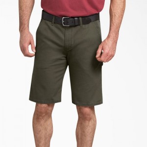 Dickies FLEX Regular Fit Duck Carpenter Shorts, 11" Verzi | DJPE5701