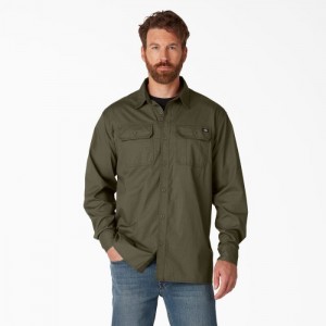 Dickies FLEX Ripstop Long Sleeve Shirt Verzi | UONK4028