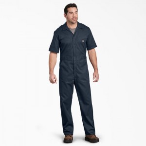 Dickies FLEX Scurte Sleeve Coveralls Bleumarin | EZYM2994