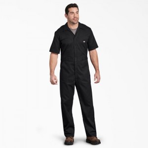 Dickies FLEX Scurte Sleeve Coveralls Negrii | AKFI5832
