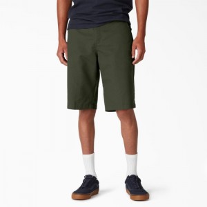 Dickies FLEX Skateboarding Slim Fit Shorts, 11" Masline Verzi Verzi | MJUS4510