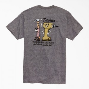 Dickies Feel Better On The Job Grafice T-Shirt Gri | NSYK8651