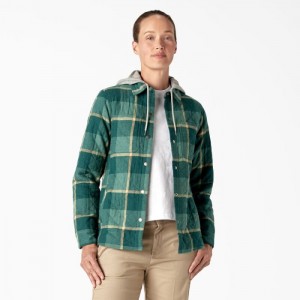 Dickies Flannel Cu Glugă Shirt Jacket Mallard Campside Plaid | RWDY3555