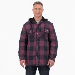 Dickies Flannel Cu Glugă Shirt Jacket Violet Visinii | IWIA7863