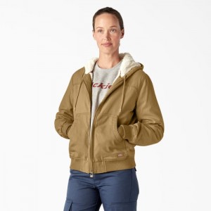 Dickies Fleece Captusite Duck Panza Jacket Rinsed Nubuck | QKWS4403