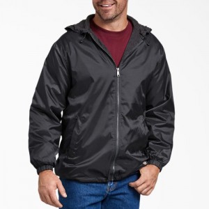 Dickies Fleece Captusite Nailon Cu Glugă Jacket Negrii | CLKG7640