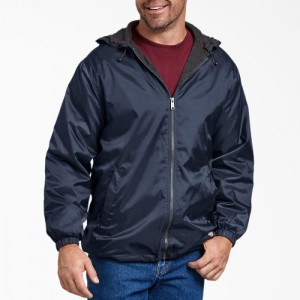 Dickies Fleece Captusite Nailon Cu Glugă Jacket Bleumarin | QOQM0034