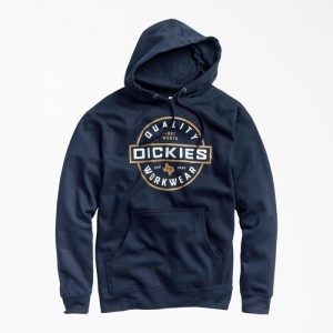 Dickies Fleece Quality Workwear Grafice Hoodie Bleumarin | QRWP2804