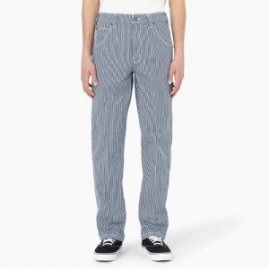 Dickies Garyville Regular Fit Hickory Stripe Carpenter Pants Albastri | LZHH4428