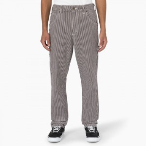Dickies Garyville Regular Fit Hickory Stripe Carpenter Pants Maro | YTUM5164