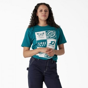Dickies Grafice Band T-Shirt Albastru Deschis | AKZC8926