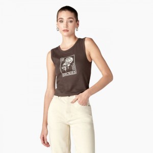 Dickies Grafice Tank Top Maro Inchis | HLYP4483