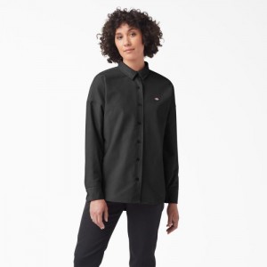 Dickies Halleyville Oversized Corduroy Shirt Negrii | BIBV5144