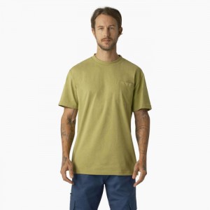 Dickies Heavyweight Heathered Scurte Sleeve Pocket T-Shirt Fern Heather | USFW7666