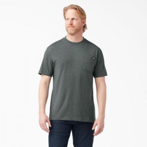 Dickies Heavyweight Heathered Scurte Sleeve Pocket T-Shirt Verzi | LSBP4013