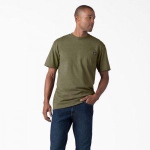 Dickies Heavyweight Heathered Scurte Sleeve Pocket T-Shirt Verzi | AYDX5284