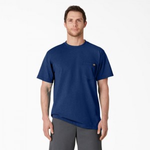 Dickies Heavyweight Heathered Scurte Sleeve Pocket T-Shirt Limoges Single Dye Heather | NVFJ1983