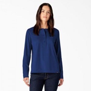 Dickies Heavyweight Henley Albastri | NIRZ1148