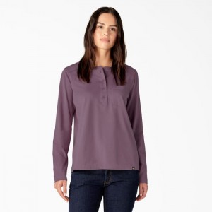 Dickies Heavyweight Henley Grapeade | QDIX4158