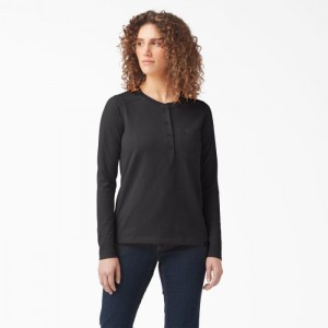 Dickies Heavyweight Henley Negrii | NNSA8070