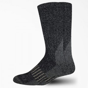 Dickies Heavyweight Lână Blend Socks, Size 6-12, 2-Pack Negrii | YSEN8808