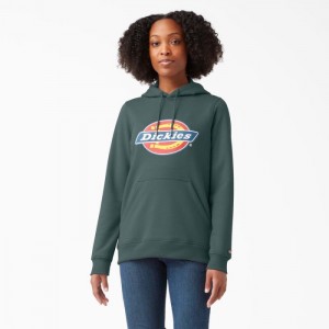 Dickies Heavyweight Logo Pullover Verzi | YXYU4135