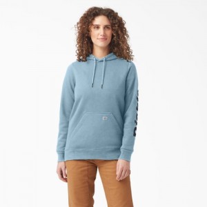 Dickies Heavyweight Logo Sleeve Pullover Albastri | RDBV5752