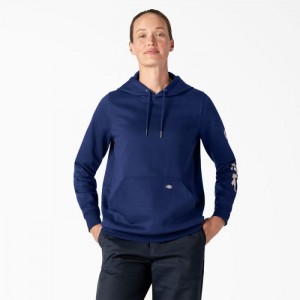Dickies Heavyweight Logo Sleeve Pullover Albastri | EHVN4525