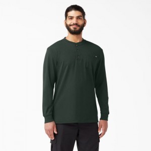 Dickies Heavyweight Long Sleeve Henley T-Shirt Verzi | CBVI8291