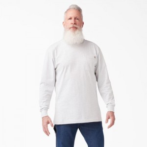 Dickies Heavyweight Long Sleeve Pocket T-Shirt Gri | FGYY4763