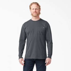 Dickies Heavyweight Long Sleeve Pocket T-Shirt Gri | ZCXO0548