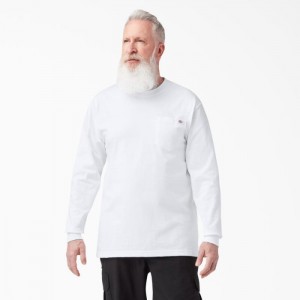 Dickies Heavyweight Long Sleeve Pocket T-Shirt Albi | OBKV3142