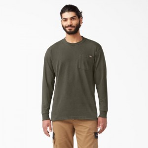 Dickies Heavyweight Long Sleeve Pocket T-Shirt Verzi | VUKJ2333