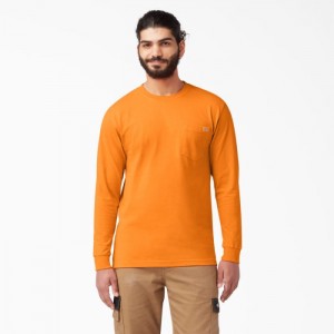 Dickies Heavyweight Long Sleeve Pocket T-Shirt Portocalii | TXAV9627