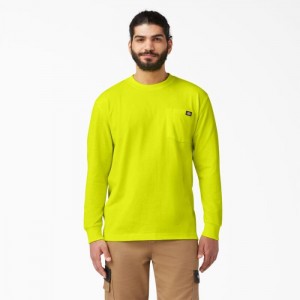 Dickies Heavyweight Neon Long Sleeve Pocket T-Shirt Galbeni Deschis | POKU1883