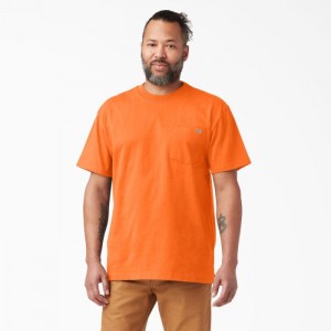 Dickies Heavyweight Neon Scurte Sleeve Pocket T-Shirt Portocalii Deschis | IHTU1611