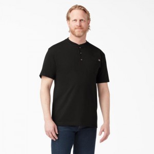 Dickies Heavyweight Scurte Sleeve Henley T-Shirt Negrii | EOFS4516