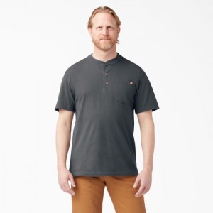 Dickies Heavyweight Scurte Sleeve Henley T-Shirt Gri | XTQR6568