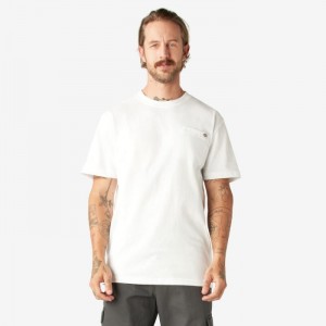 Dickies Heavyweight Scurte Sleeve Pocket T-Shirt Albi | SCWD4632
