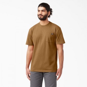Dickies Heavyweight Scurte Sleeve Pocket T-Shirt Maro | AWZW0175