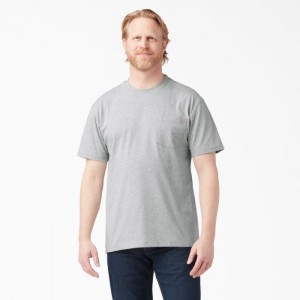 Dickies Heavyweight Scurte Sleeve Pocket T-Shirt Gri | UIIS2357