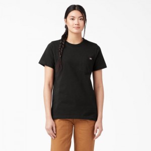 Dickies Heavyweight Scurte Sleeve Pocket T-Shirt Negrii | ZZTD3498