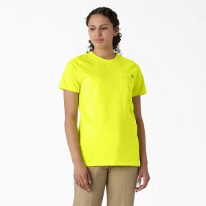 Dickies Heavyweight Scurte Sleeve Pocket T-Shirt Galbeni Deschis | FOMM6258