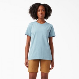 Dickies Heavyweight Scurte Sleeve Pocket T-Shirt Albastri | GZNX6307
