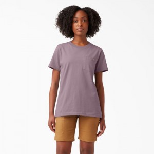 Dickies Heavyweight Scurte Sleeve Pocket T-Shirt Violet | QOLS1069