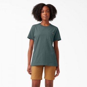 Dickies Heavyweight Scurte Sleeve Pocket T-Shirt Verzi | MMAT4517
