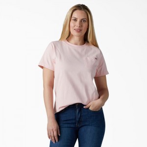 Dickies Heavyweight Scurte Sleeve Pocket T-Shirt Roz | JAOW3344