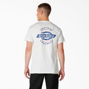 Dickies Heritage Grafice T-Shirt Albi | SBWR8751