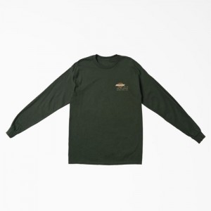 Dickies Heritage Workwear Long Sleeve Grafice T-Shirt Verzi | CWGC9552