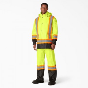 Dickies Hi Vis 2-Piece Protecție Rain Suit Galbeni | XMUK0054